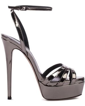 Le Silla Lola 140mm プラットフォーム レザーサンダル - ホワイト