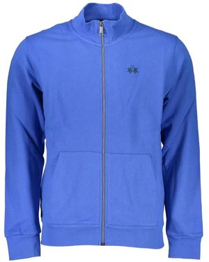 La Martina Embroidered Zip-Up Hoodie - Blue