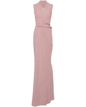 Rick Owens Crepe Wrap Maxi Dress - Pink