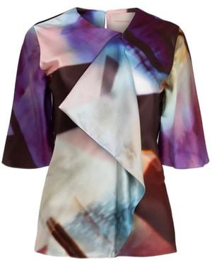 ROKSANDA Blusa Naiara Estampada - Azul