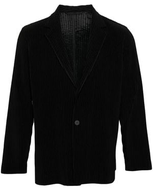 Homme Plissé Issey Miyake Pleated Single-Breasted Jacket - Black
