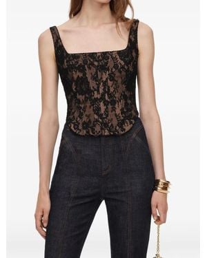 Self-Portrait Lace Corset Top - Black