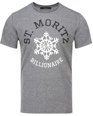 Billionaire St. Moritz T-Shirt Mit Logo-Print - Grau