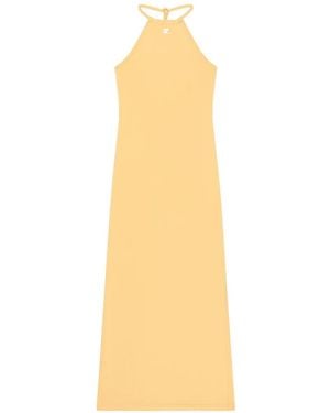 Courreges Logo-Embroidered Halterneck Dress - Metallic