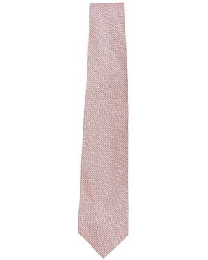 Kiton Geometric-Pattern Silk Tie - Pink