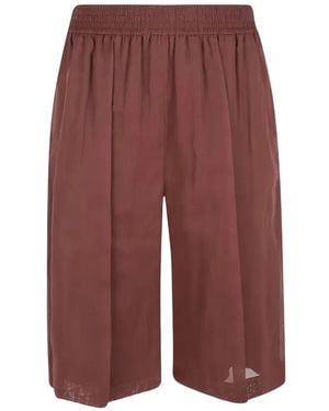 Brunello Cucinelli Elasticated-Waistband Wide-Leg Short - Red