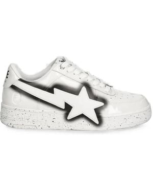 A Bathing Ape Bape Sta Spray-Effect Low-Top Sneakers - White