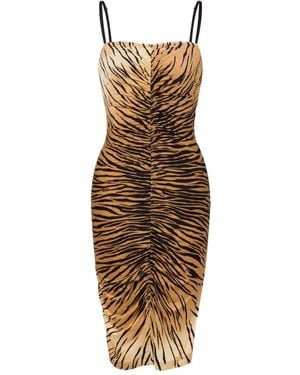 Moschino Midikleid Mit Zebra-Print - Mettallic