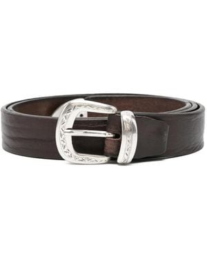 Alberto Luti Textured Leather Belt - Brown