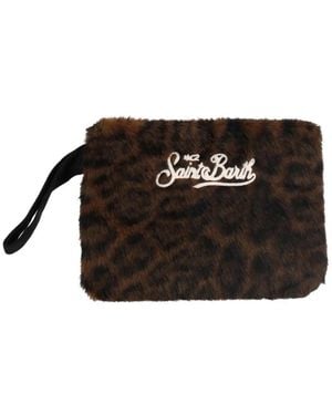 MC2 Saint Barth Pochette Pareasy En Fourrure Artificielle À Imprimé Léopard - Black