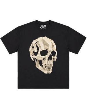 Melt Skull-Print T-Shirt - Black