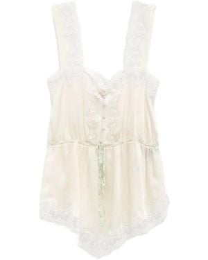 Chloé Silk Lace-panelled Top - ホワイト