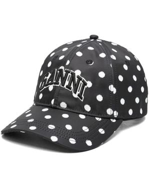 Ganni Polka Dot Cap - Black