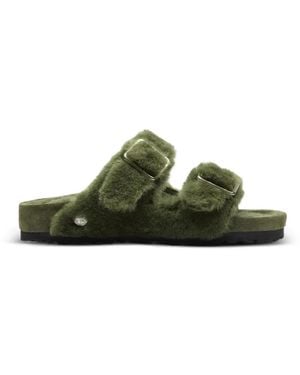 Birkenstock Arizona Shearling Slippers - Green