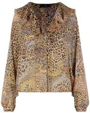 Etro Printed Silk Shirt - Natural