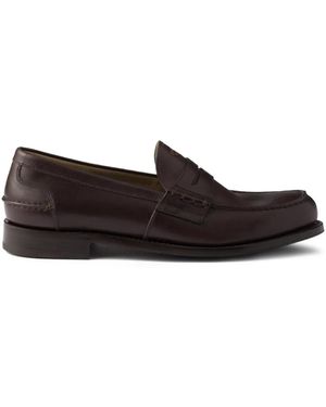 Prada Leather Loafers - Brown