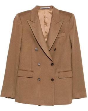 Tagliatore Cashmere Double-Breasted Jacket - Brown