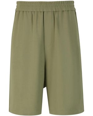 Ami Paris Green Virgin Wool Shorts