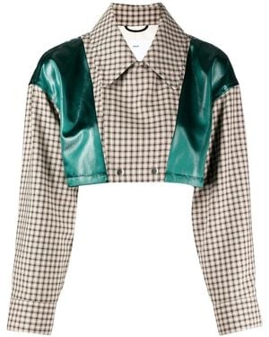 Toga Panelled Cropped Jacket - Green
