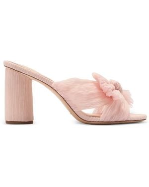 Loeffler Randall Mules Penny Con Lazo Y Pliegues - Rosa