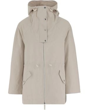 Yves Salomon Hooded Parka Coat - Grey