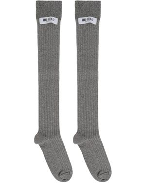 The Attico Ribbed Knee-High Socks - Grey