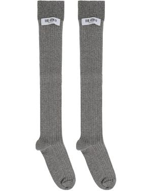 The Attico Ribbed Knee-High Socks - Grey