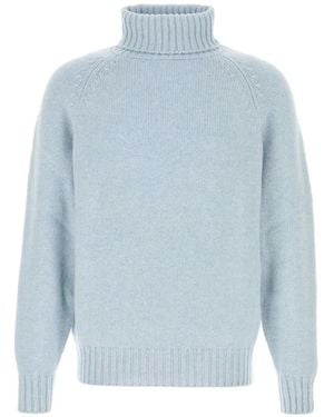 Umit Benan Milano Roll-Neck Cashmere Jumper - Blue