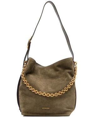 Michael Kors Large Nolita Chain-Link Leather Shoulder Bag - Metallic