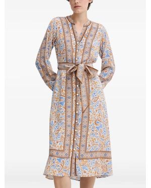 Hale Bob Vienna Paisley Belt Midi Dress - Blue