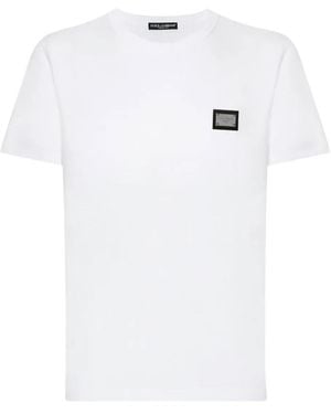 Dolce & Gabbana Camiseta con placa del logo - Blanco