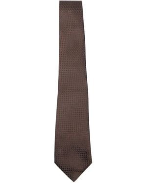 Canali Textured Silk Tie - White