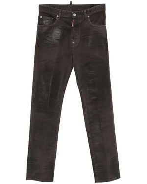 DSquared² Bull Leatherette パッチワーク ジーンズ - グレー