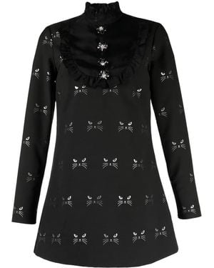 Macgraw Robe Courte Tempo À Motif En Jacquard - Noir