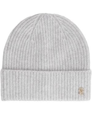 Tommy Hilfiger Gorro Con Placa Del Logo - Gris