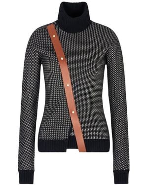 Giorgio Armani Jacquard-Pullover Mit Stehkragen - Schwarz