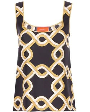 La DoubleJ Silk Twirl Tank Top - Black
