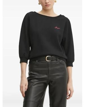 BOSS Logo-Embroidered Sweatshirt - Black