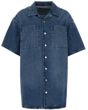 Alexander Wang Short-Sleeve Shirt Mini Dress - Blue