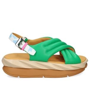 4Ccccees Mellow Mana Padded Strap Leather Sandals - Green