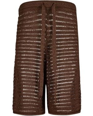 Commas Cut-Out Shorts - Brown
