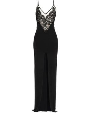Nissa Lace-Panel Maxi Dress - Black