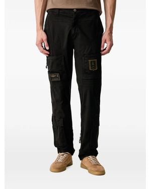 Aeronautica Militare Logo-Patch Cargo Trousers - Black
