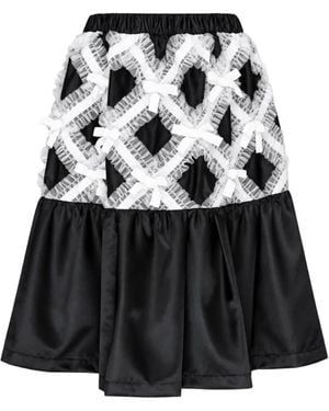Comme des Garçons Bow-Embellished Ruffled Midi Skirt - Black