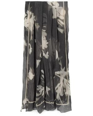 Marc O' Polo Floral-Print Crinkled Scarf - Grey
