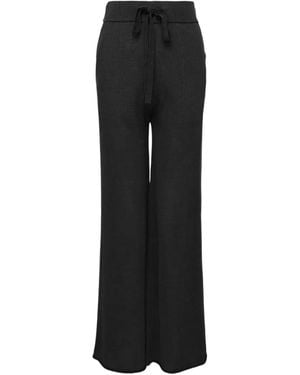 Club21 Collection Alma Wide-Leg Track Trousers - Black