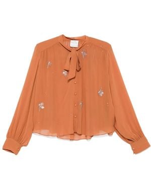 forte_forte Crystal-Embellished Shirt - Orange