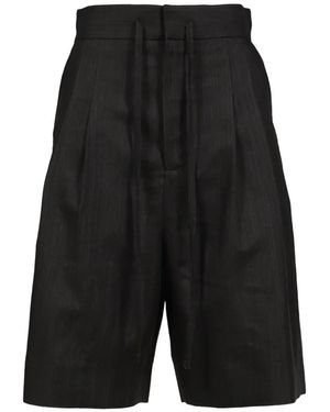 Fear Of God Striped Wool Baggy Shorts - Black