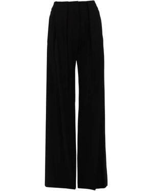 PT Torino Pleated Wide-Leg Tailored Trousers - Black