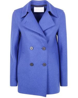 Harris Wharf London Double-Breasted Wool Coat - Blue